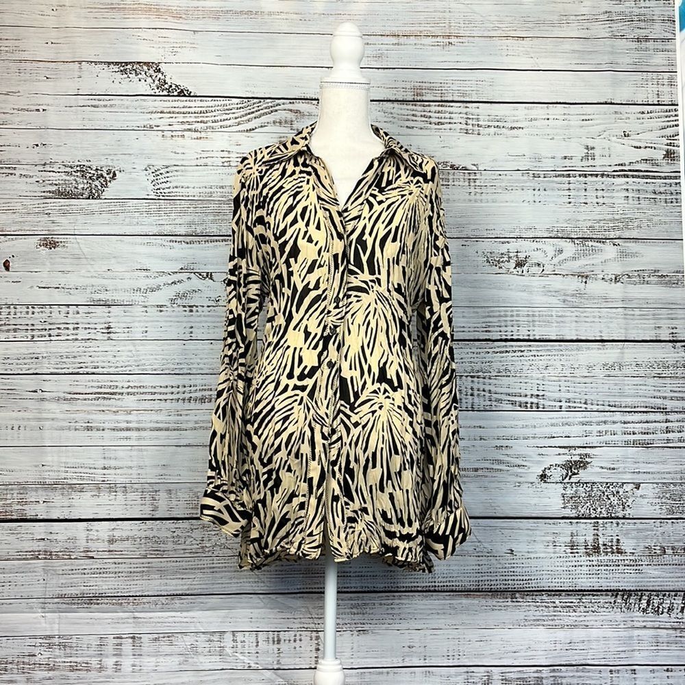 Crinkle fabric tunic  
